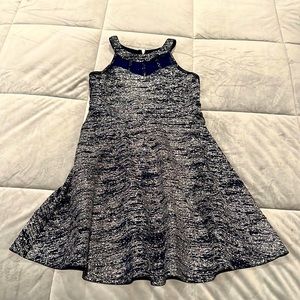 Navy and silver dress